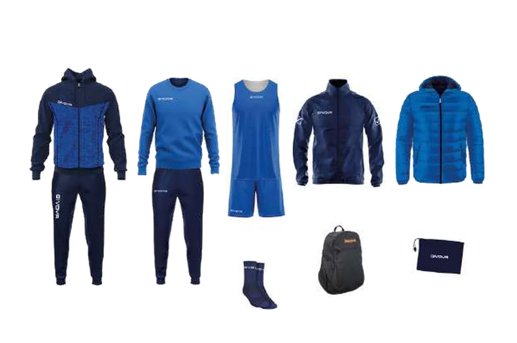 Pack GIVOVA Visa Melange royal bleu avec tenue de basket réversible