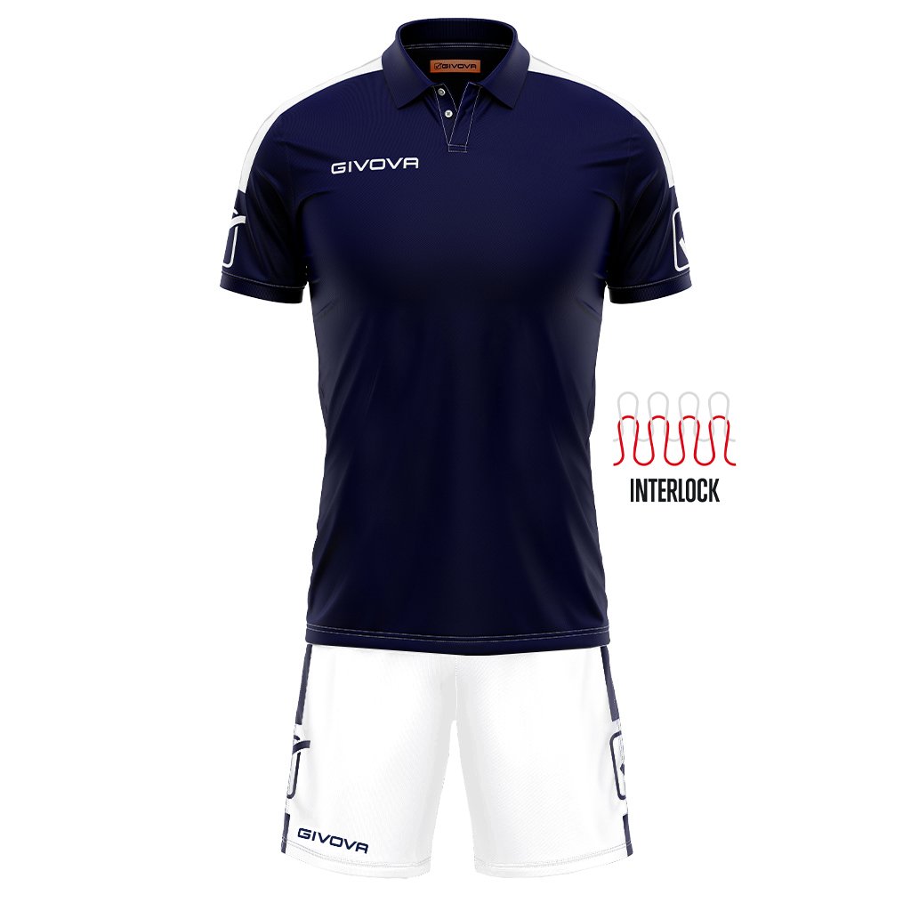 Ensemble Givova PLAY KITC56 bleu marine et blanc