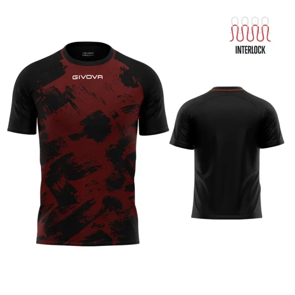 T-shirt Givova ART Interlock MAC05 GRENAT NOIR code 0810