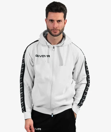 Sweat zippé Givova BAND BA014-ZIP BLANC NOIR