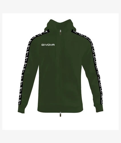 Sweat zippé Givova BAND BA014-ZIP VERT MILITAIRE NOIR