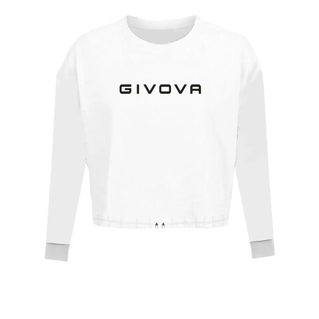 T-shirt manches longues femme GIVOVA FIT016, BLANC, référence 0003