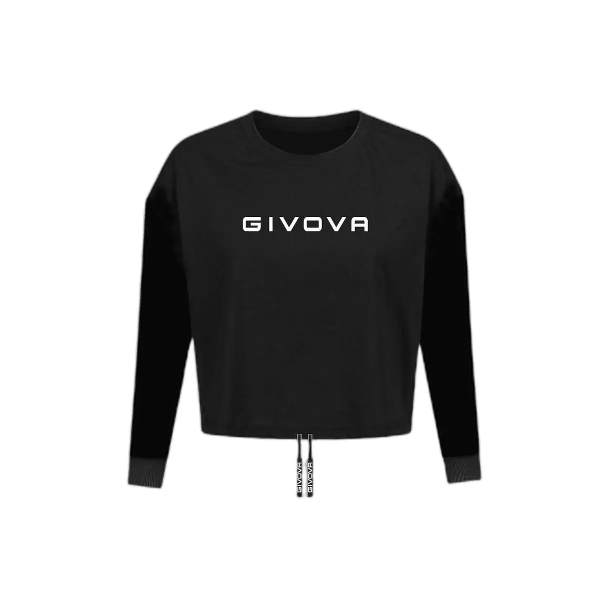 T-shirt manches longues femme GIVOVA FIT016, NOIR, référence 0010