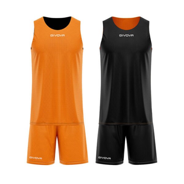 Ensemble basketball réversible GIVOVA KITB06 coloris ORANGE/NOIR code 0110