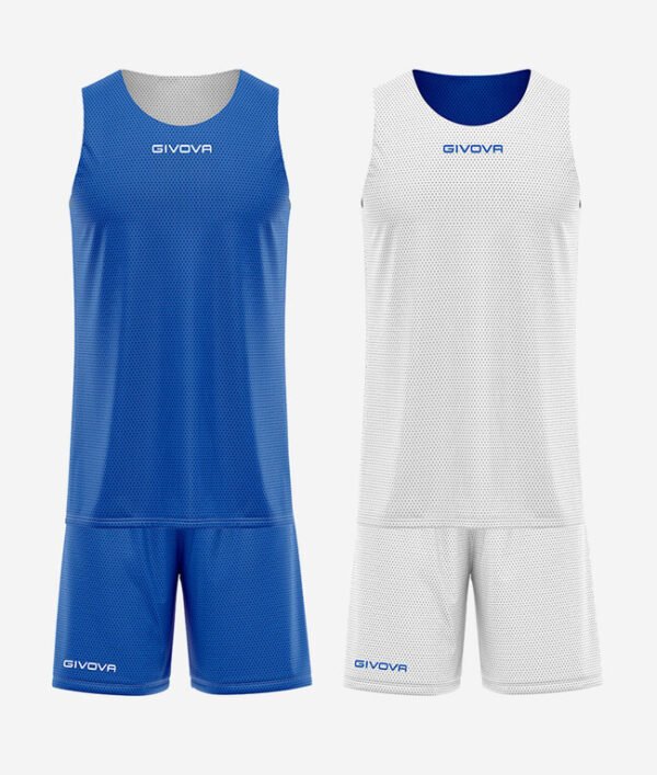 Ensemble basketball réversible GIVOVA KITB06 coloris BLEU AZUR/BLANC code 0203