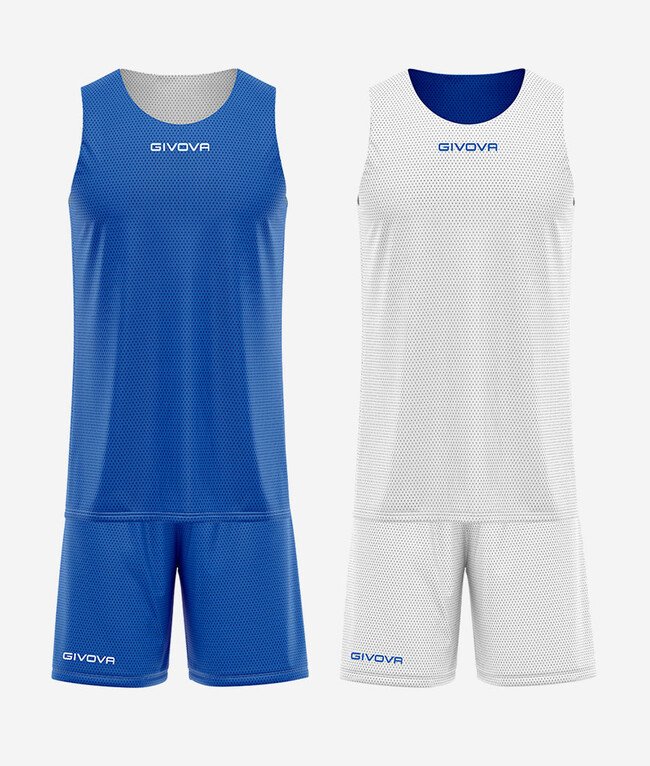 Ensemble basketball réversible GIVOVA KITB06 coloris BLEU AZUR/BLANC code 0203