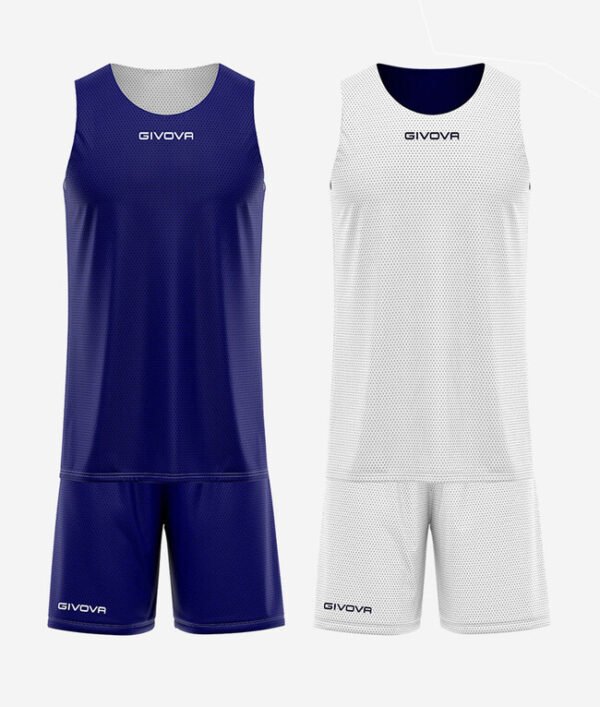 Ensemble basketball réversible GIVOVA KITB06 coloris BLEU/BLANC code 0403