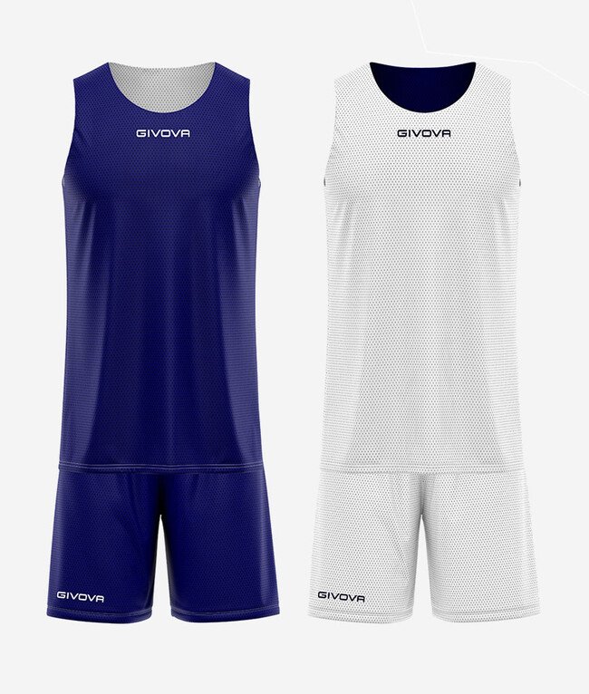 Ensemble basketball réversible GIVOVA KITB06 coloris BLEU/BLANC code 0403