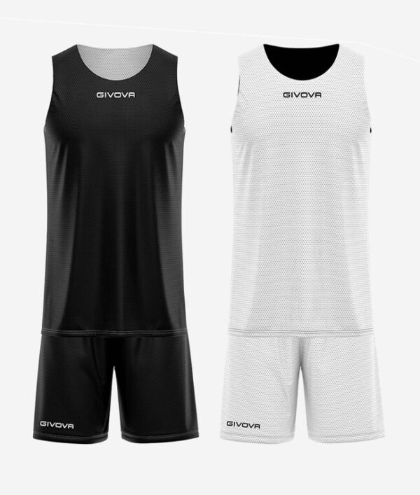 Ensemble basketball réversible GIVOVA KITB06 coloris NOIR/BLANC code 1003