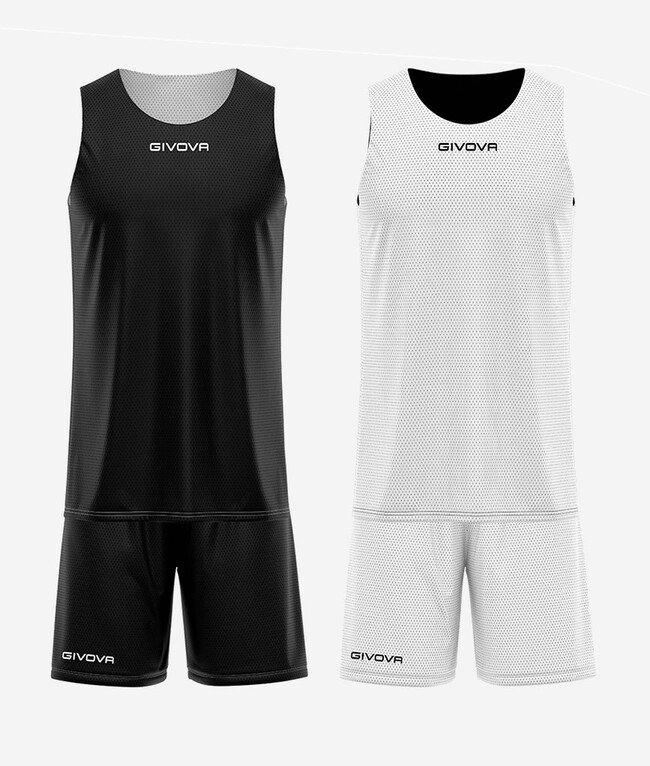 Ensemble basketball réversible GIVOVA KITB06 coloris NOIR/BLANC code 1003