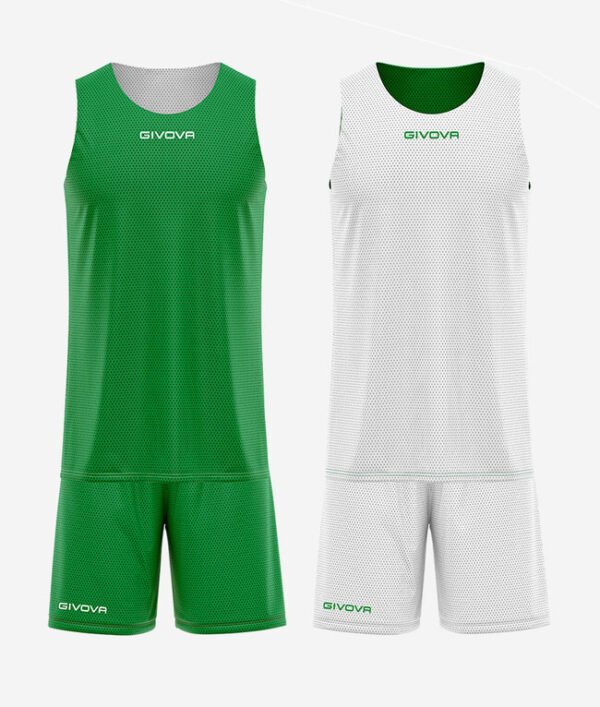 Ensemble basketball réversible GIVOVA KITB06 coloris VERT/BLANC code 1303