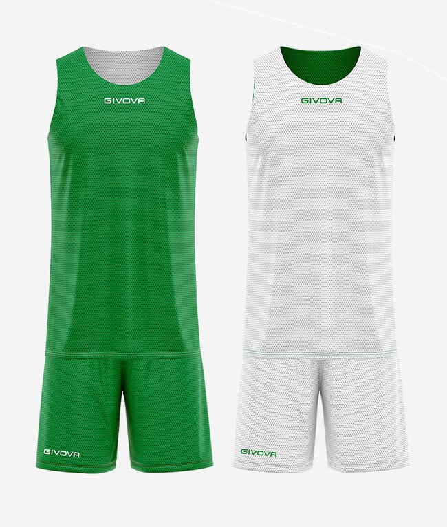Ensemble basketball réversible GIVOVA KITB06 coloris VERT/BLANC code 1303