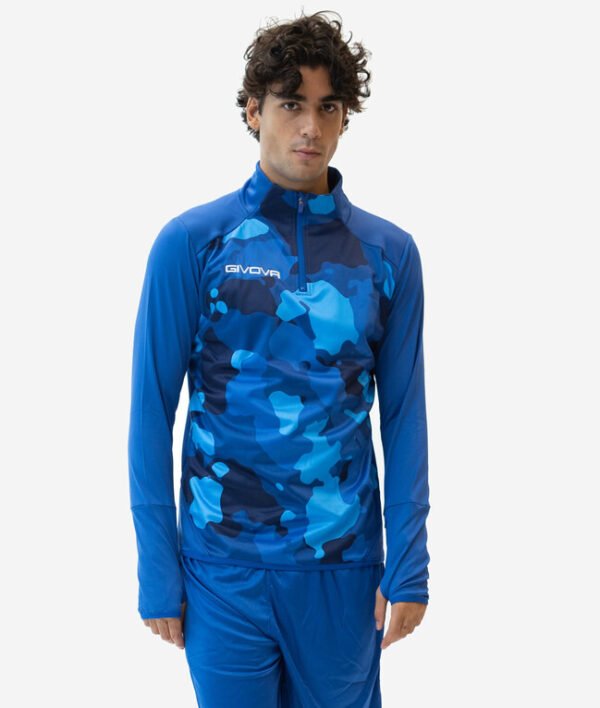 Haut technique GIVOVA ARMY MA042, coloris BLEU AZUR/BLEU, code fournisseur 0204