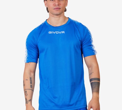 Maillot GIVOVA CLUB MAC10 en mesh coloris BLEU AZUR/BLANC référence 0203