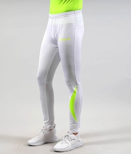 Pantalon Givova Running Long LR03 BLANC JAUNE FLUO