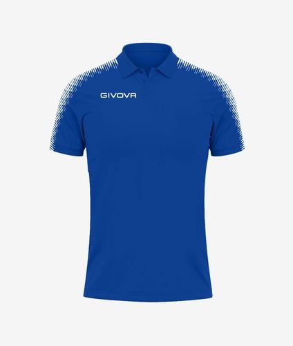 Polo Givova CLUB bleu azur et blanc PK02 code 0203