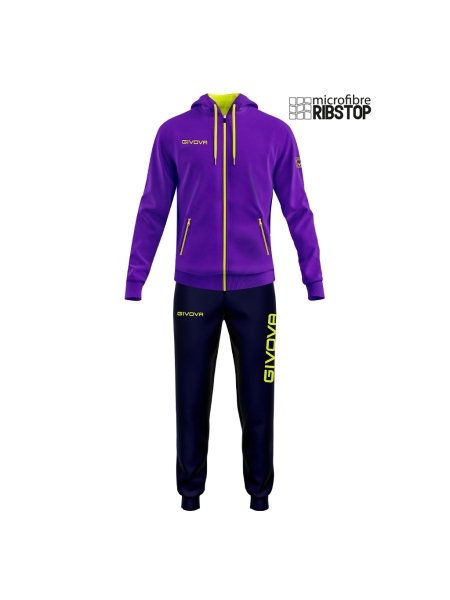 Survêtement Givova WINNER TR017 violet et jaune fluo